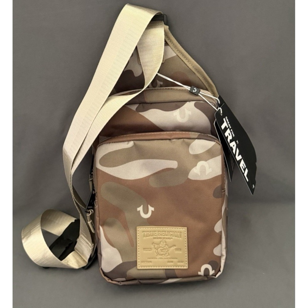 True Religion Pippen Max Camo Sling Crossbody Bag Adult Zip Adjustable Strap NEW